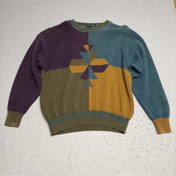 Structure Other - Structure Colorblock Crew Neck Sweater Size Large 90s Y2K